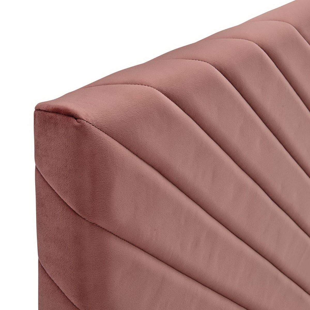 Alyson Angular Channel Tufted Headboard in dusty rose velvet with channel tufting on Tampa Home & Garden Store