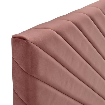 Alyson Angular Channel Tufted Headboard in dusty rose velvet with channel tufting on Tampa Home & Garden Store