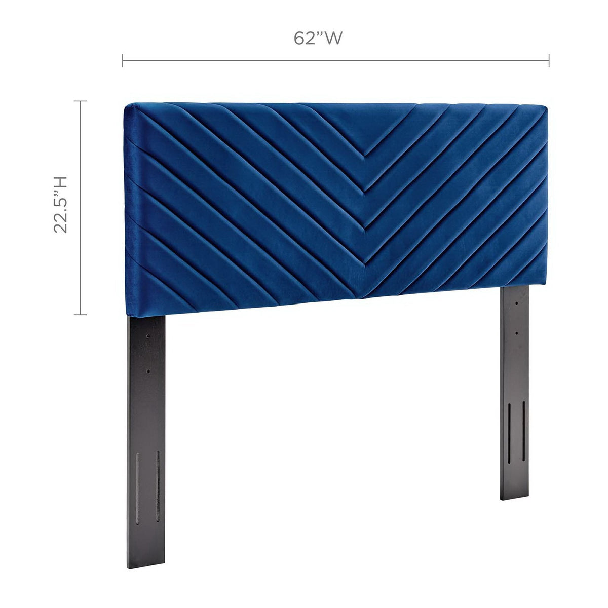 Alyson angular channel tufted velvet headboard in blue with chevron tufting by Modway on Tampa Home & Garden Store