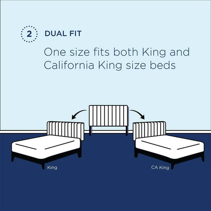 Alyson Angular Channel Tufted Performance Velvet Headboard by Modway, dual-fit king/CA diagram on Tampa Home & Garden Store