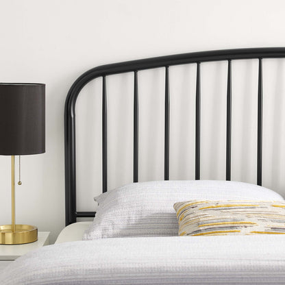 Nova Metal Queen Headboard by Modway, black powder-coated steel with curved top rail on Tampa Home & Garden Store