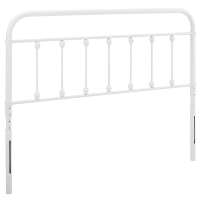 Sage Metal Headboard by Modway white powder-coated metal with curved top rail and spindles on Tampa Home & Garden Store
