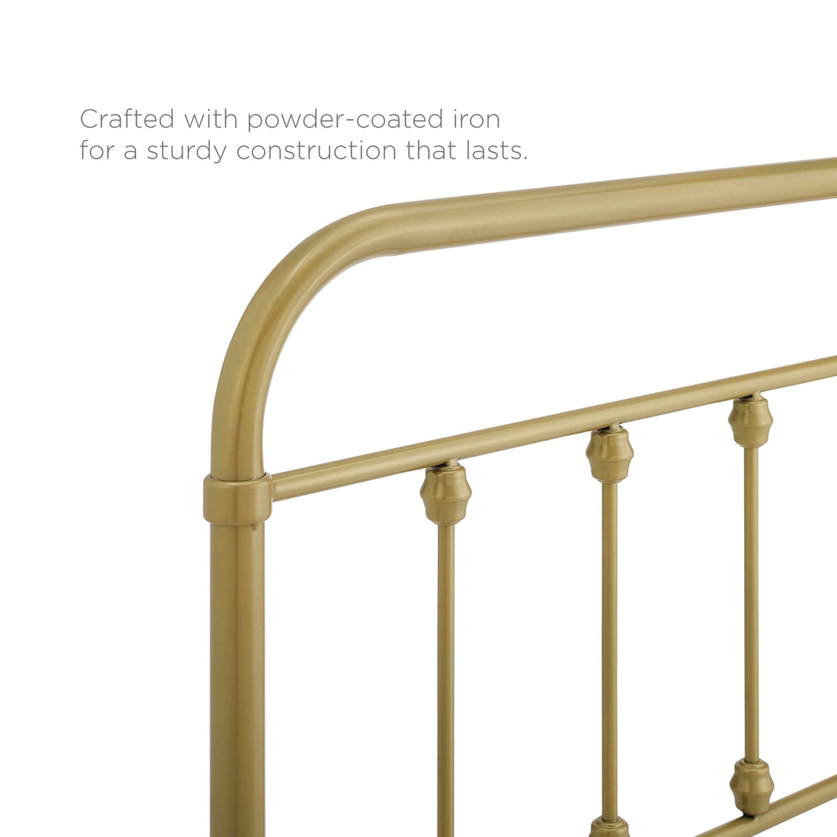 Sage Metal Headboard by Modway, gold metal frame with curved rails on Tampa Home & Garden Store