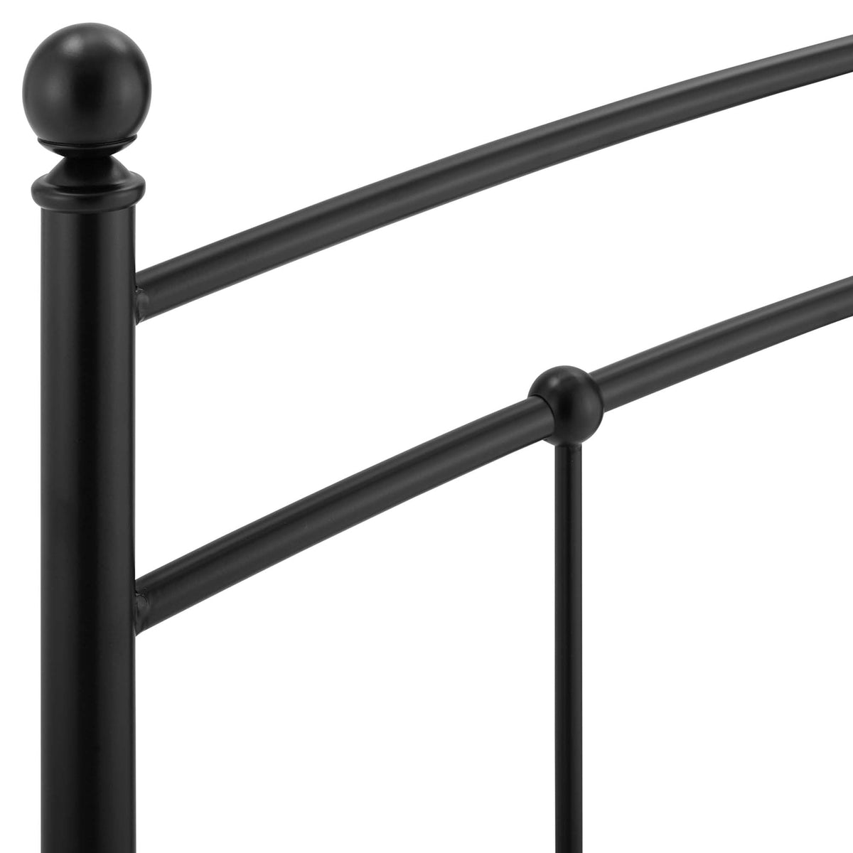 Abigail Metal Headboard by Modway in black powder-coated steel with ball finials on Tampa Home & Garden Store
