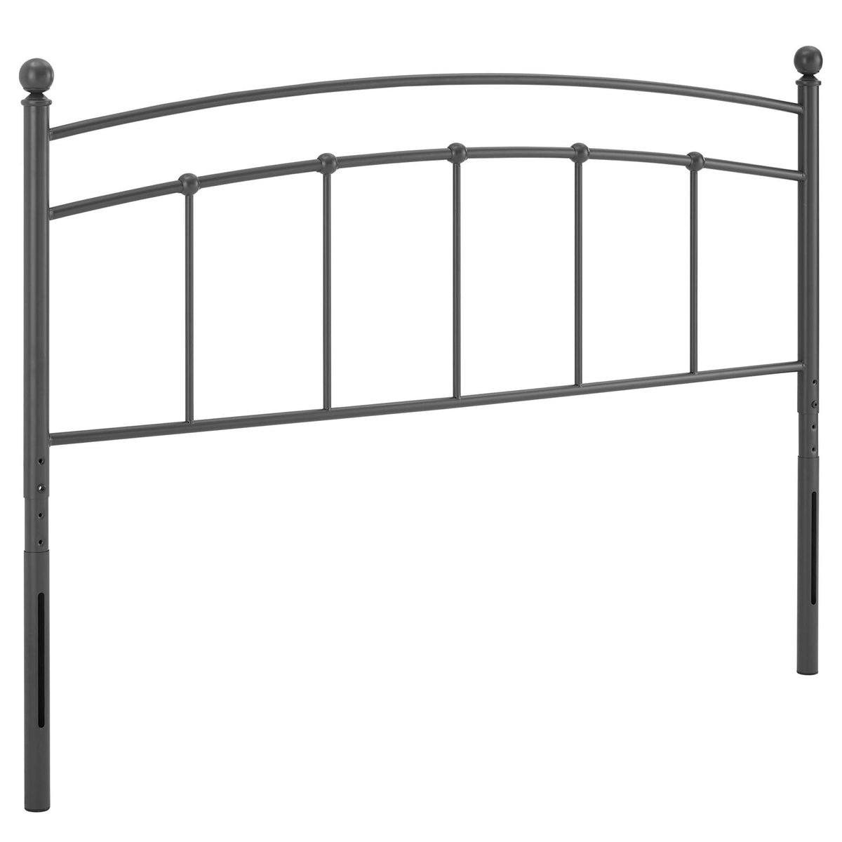 Abigail Metal Headboard by Modway dark gray metal with curved arch and vertical spindles on Tampa Home & Garden Store