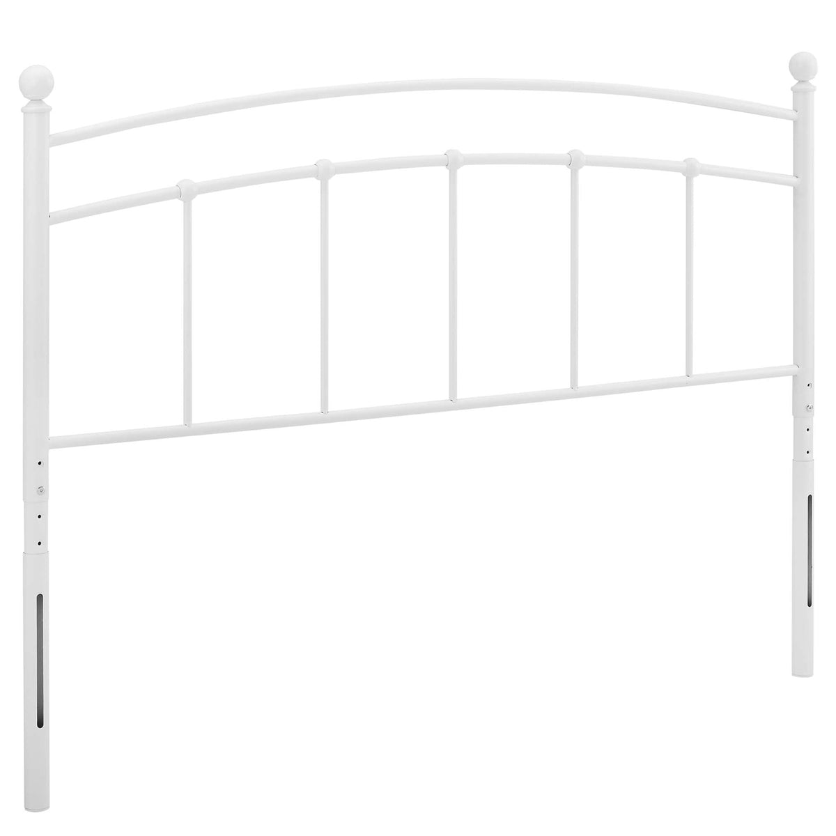 Abigail Metal Headboard by Modway, white metal headboard with curved arch top and vertical spindles on Tampa Home & Garden Store