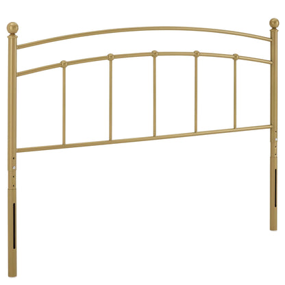 Abigail metal headboard gold finish with curved arch and vertical posts HouseOfZazla on Tampa Home & Garden Store