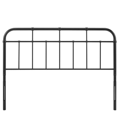Alessia Metal Headboard by Modway, black metal with rounded top and vertical rods on Tampa Home & Garden Store