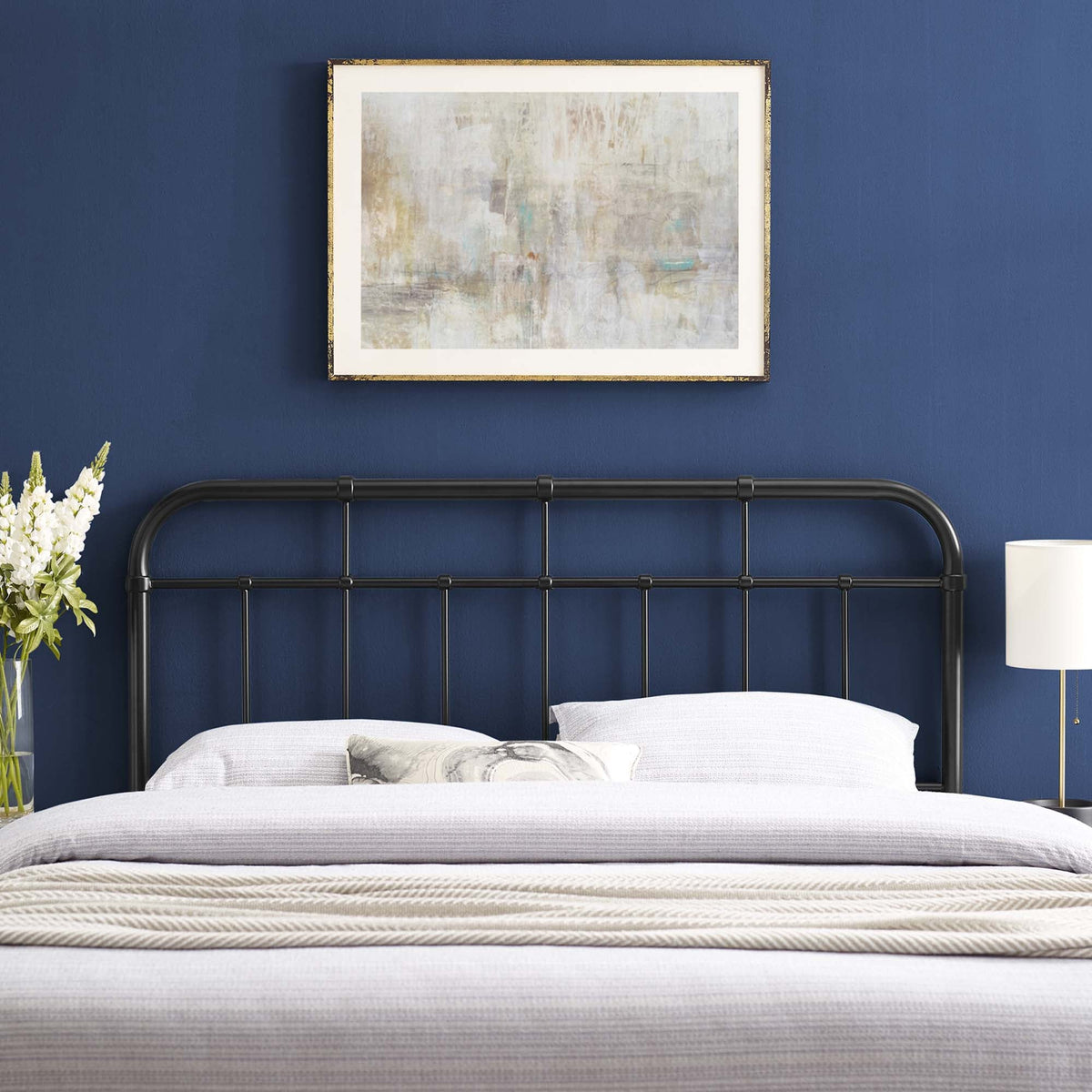 Alessia Metal Headboard by Modway, black iron frame on Tampa Home & Garden Store
