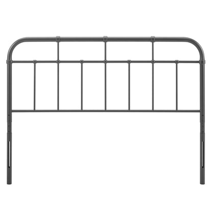 Alessia metal headboard by Modway, dark gray steel frame with rounded top rail and vertical bars on Tampa Home & Garden Store