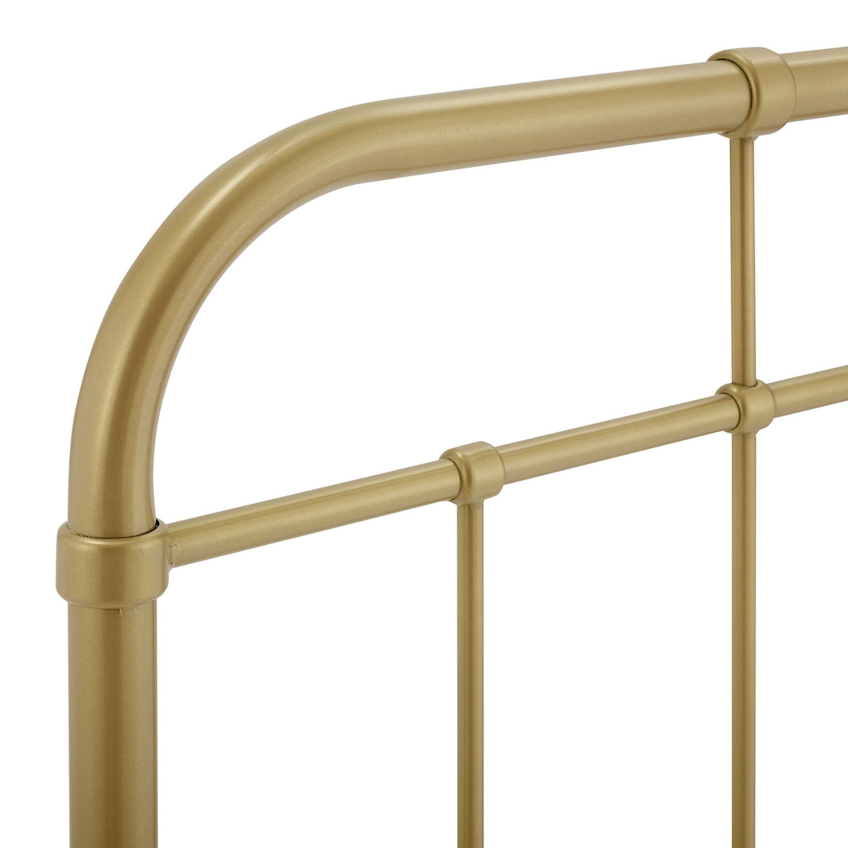 Alessia Metal Headboard by Modway, gold metal frame with curved rail details on Tampa Home & Garden Store