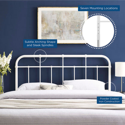 Alessia Metal Headboard by Modway, white powder-coated iron frame HouseOfZazla on Tampa Home & Garden Store