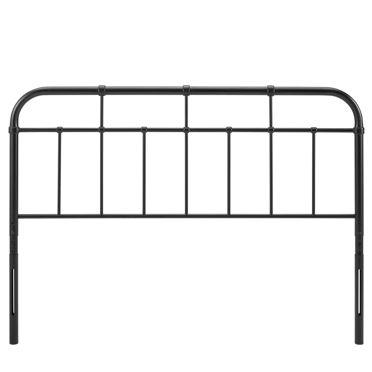 Alessia Metal Headboard by Modway black metal headboard with curved top rails and rods on Tampa Home & Garden Store