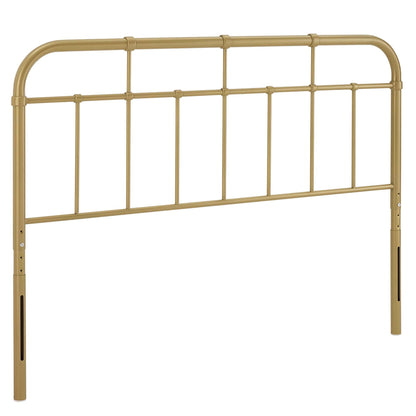Alessia Metal Headboard by Modway in gold finish with rounded top rail and slim vertical bars on Tampa Home & Garden Store