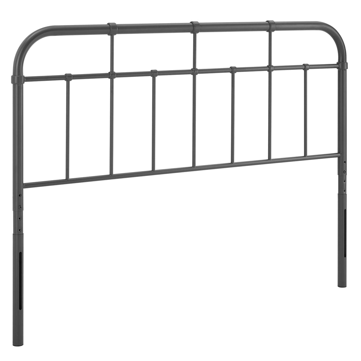 Alessia metal headboard by Modway, dark gray steel frame with rounded top rails on Tampa Home & Garden Store