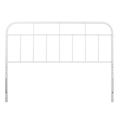 Alessia Metal Headboard white metal with rounded top rail and vertical spindles Modway on Tampa Home & Garden Store