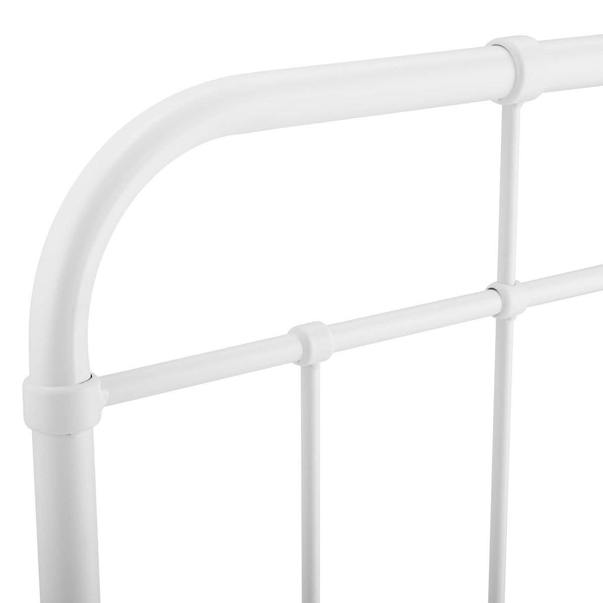 Alessia Metal Headboard by Modway, white tubular frame with curved arch rails on Tampa Home & Garden Store