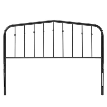 Lennon Metal Headboard Modway black metal with rounded top and vertical spindles on Tampa Home & Garden Store