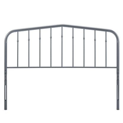 Lennon metal headboard by Modway in gray metal with slender vertical rods on Tampa Home & Garden Store