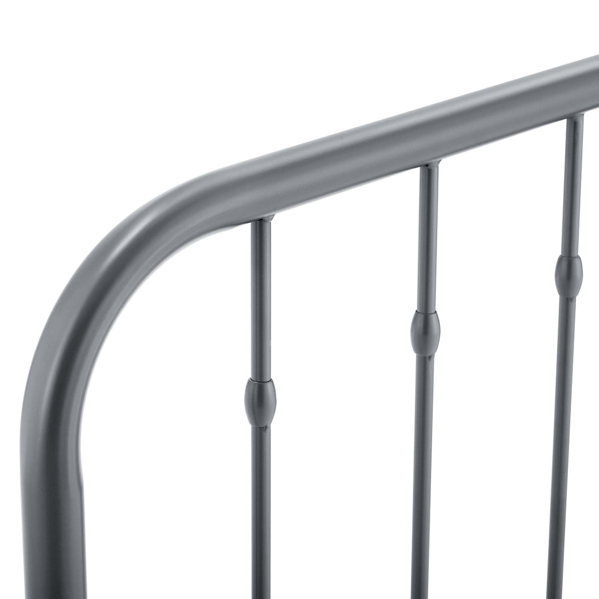Lennon Metal Headboard by Modway, gray metal frame with curved top rail on Tampa Home & Garden Store
