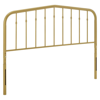 Lennon Metal Headboard by Modway, gold metal with vertical spindles and rounded corners on Tampa Home & Garden Store