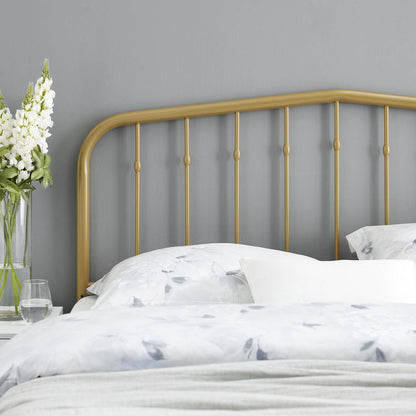 Lennon metal headboard by Modway in gold finish with curved top rails on Tampa Home & Garden Store