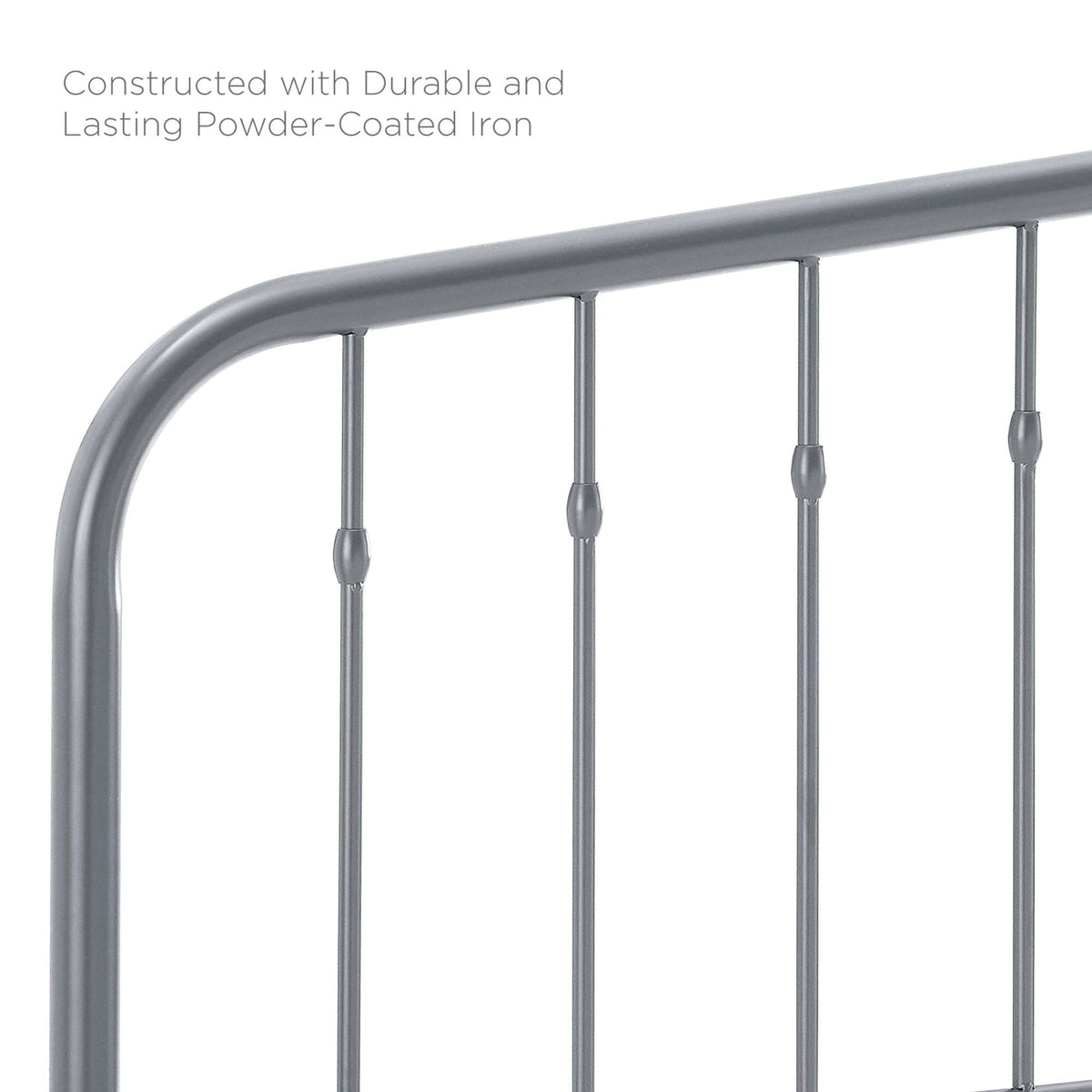 Lennon Metal Headboard by Modway in gray powder-coated iron on Tampa Home & Garden Store