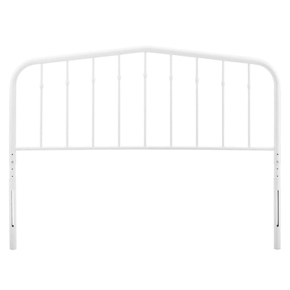 Lennon Metal Headboard by Modway, white metal headboard with slender vertical spindles on Tampa Home & Garden Store