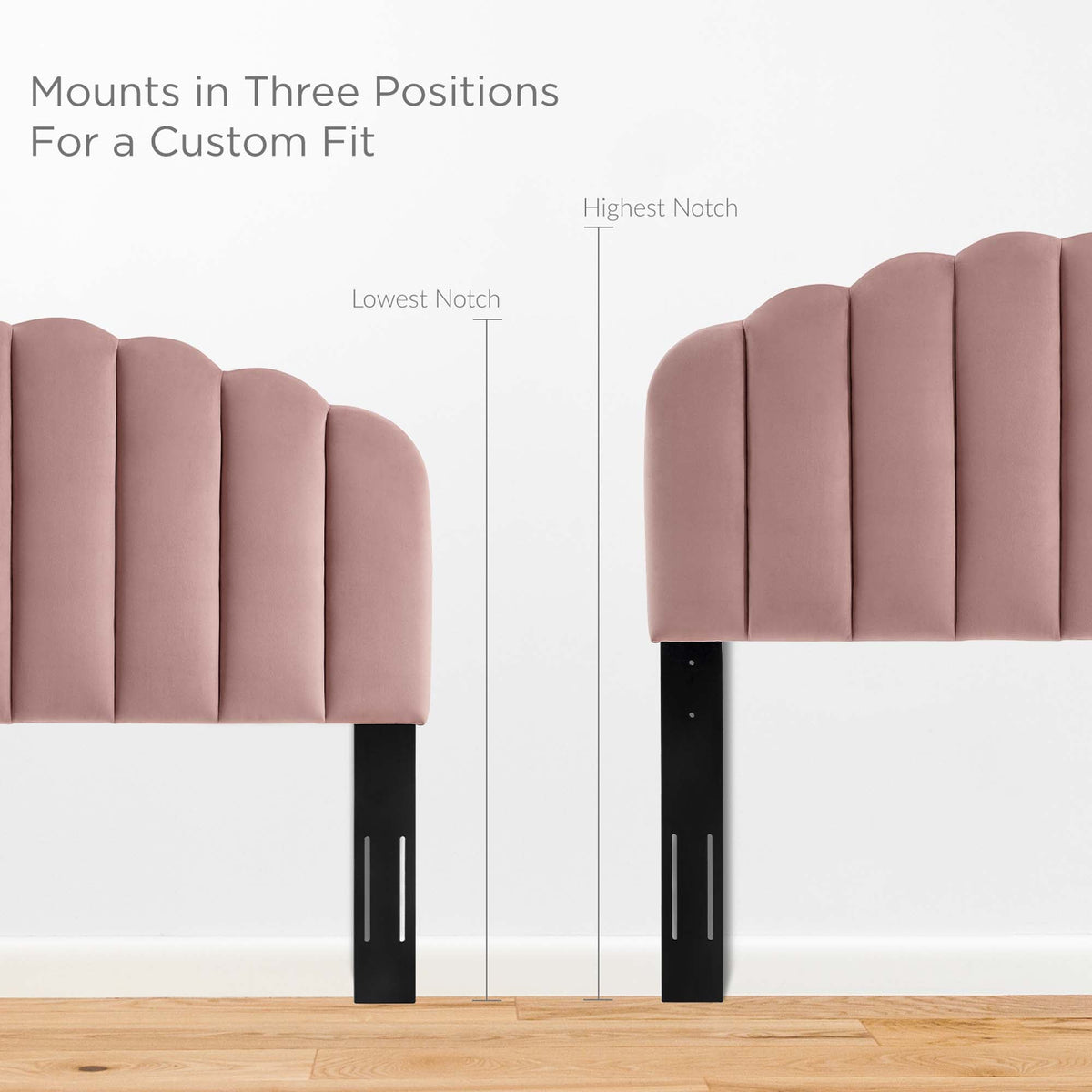 Veronique twin headboard pair in pink performance velvet by Modway for bedroom decor on Tampa Home & Garden Store