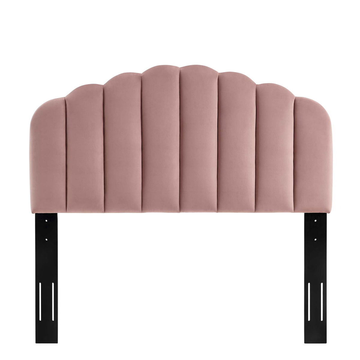 Veronique Full/Queen Headboard in pink velvet with scalloped vertical panels by Modway on Tampa Home & Garden Store