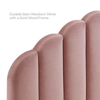 Veronique Modway Performance Velvet headboard dusty rose with solid wood frame on Tampa Home & Garden Store