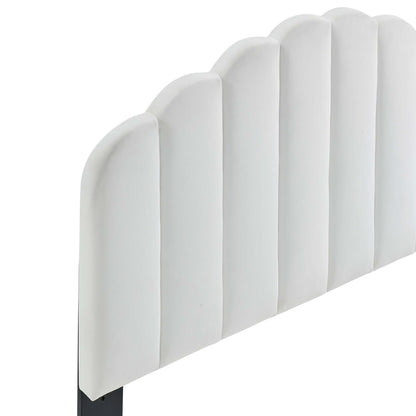 Veronique Performance Velvet Full/Queen Headboard by Modway, white, vertical tufting on Tampa Home & Garden Store