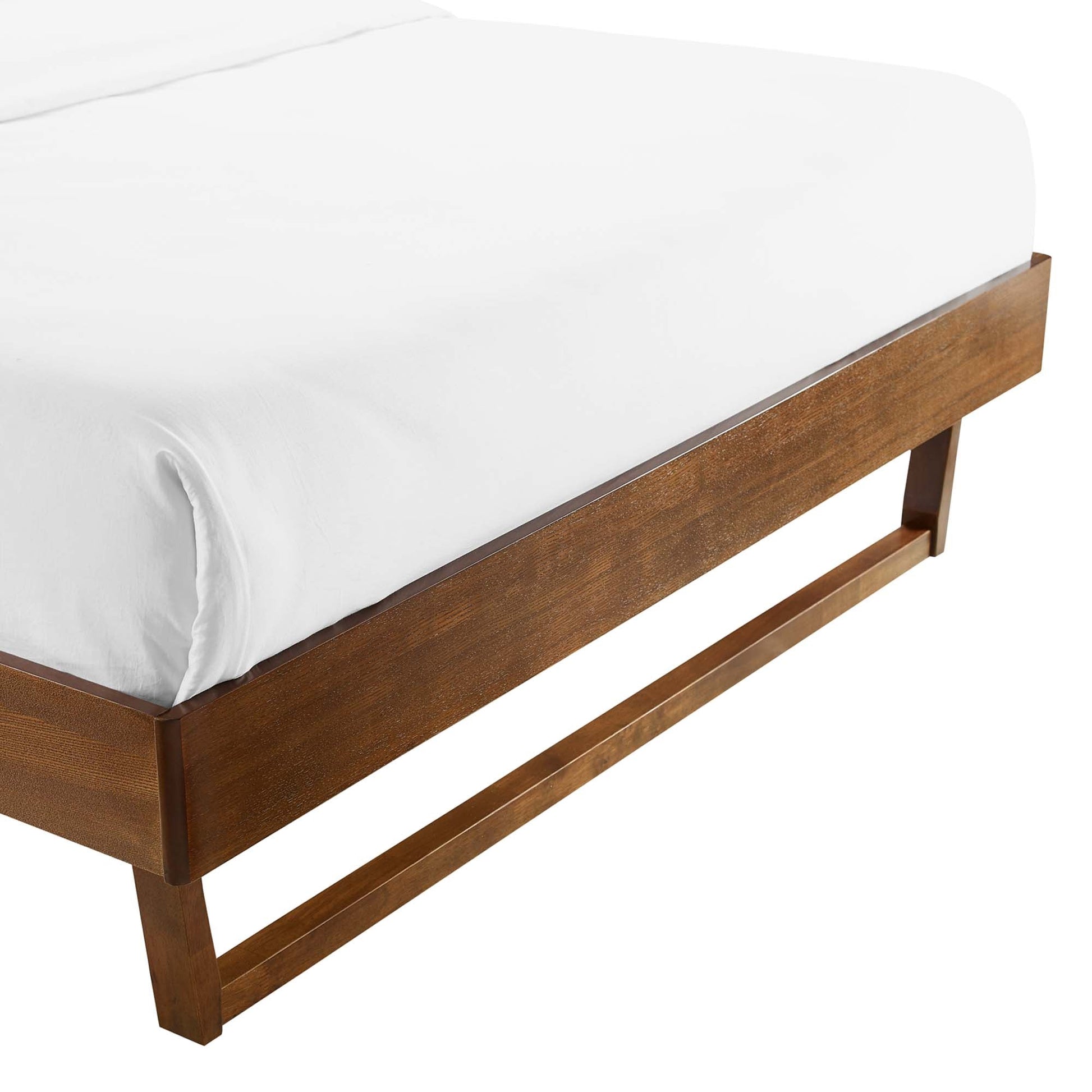 Billie Wood Platform Bed Frame by Modway with white mattress on platform on Tampa Home & Garden Store