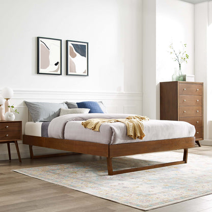 Billie Wood Platform Bed Frame with warm wood finish and low-profile design on Tampa Home & Garden Store