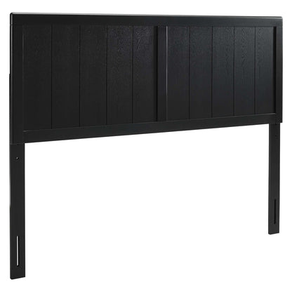 Robbie Wood Headboard by Modway, black stained wood with vertical slat panels on Tampa Home & Garden Store