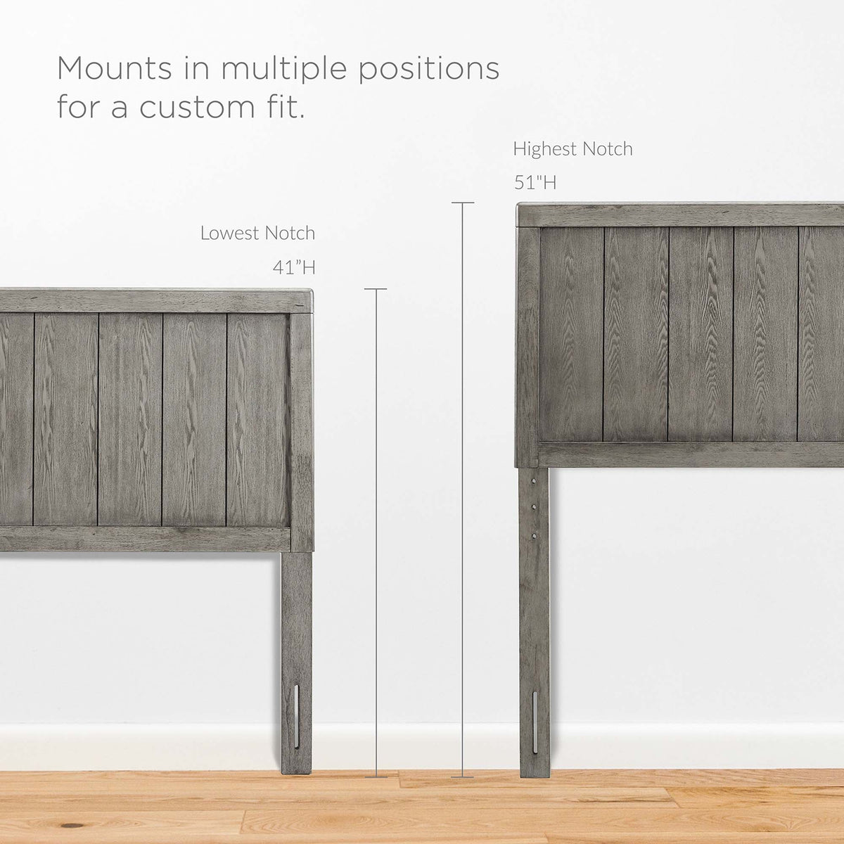 Robbie Wood Headboard pair in weathered gray wood finish by Modway on Tampa Home & Garden Store