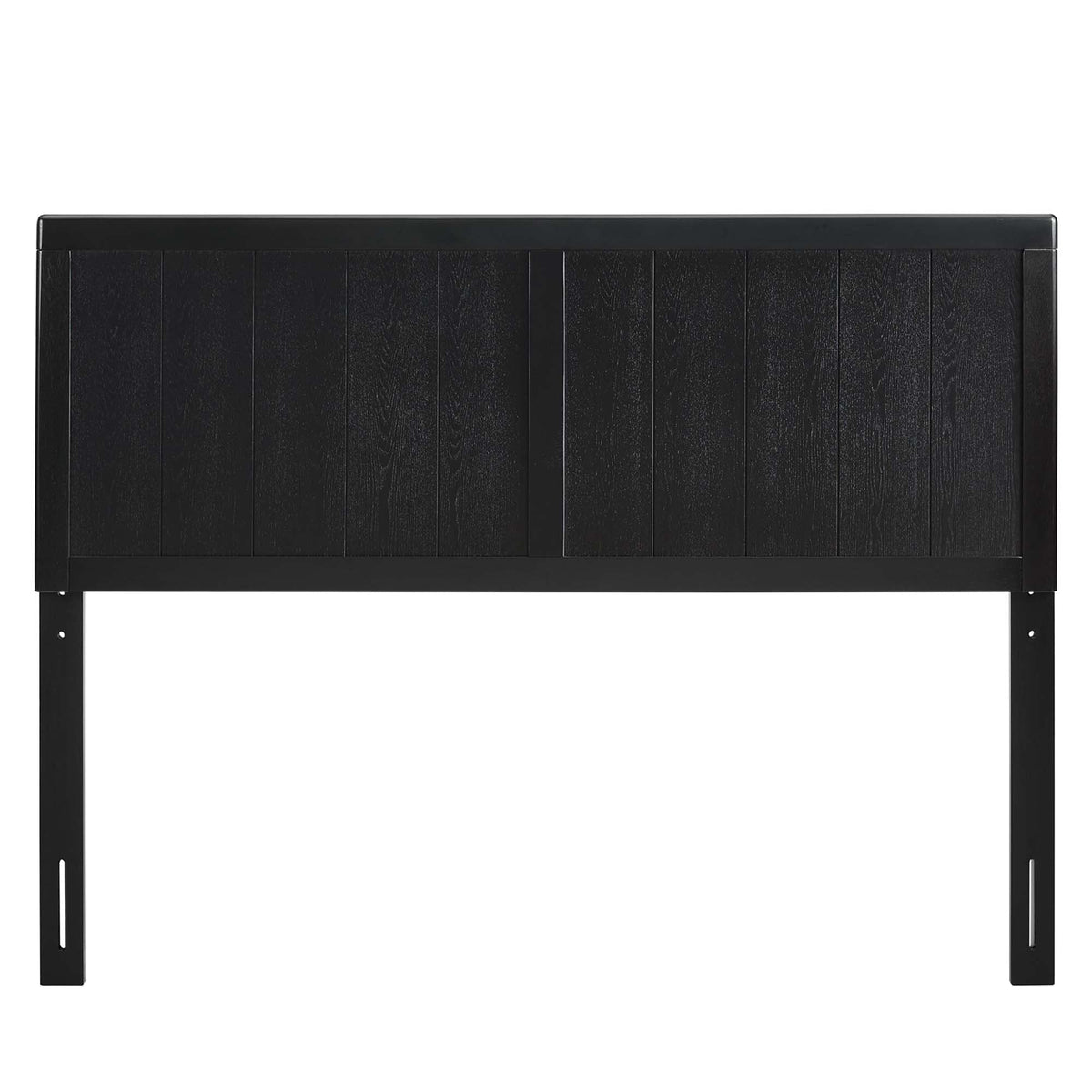 Robbie Wood Headboard black wood with vertical panels and smooth top rail for bed frames on Tampa Home & Garden Store