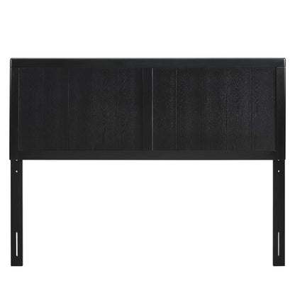 Robbie Wood Headboard black wood with vertical panels and smooth top rail for bed frames on Tampa Home & Garden Store
