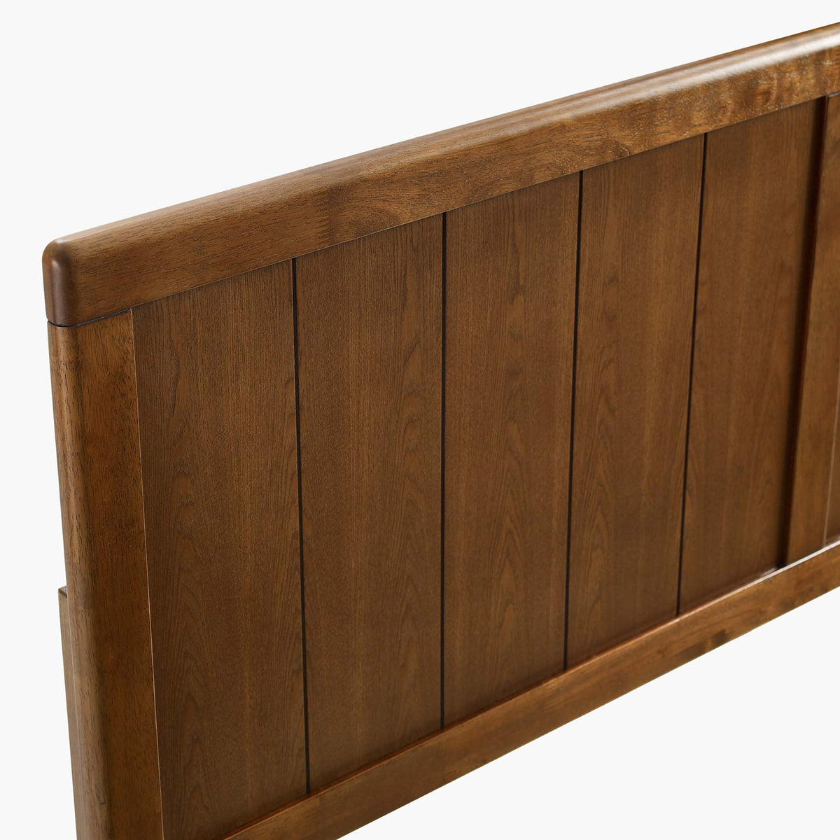 Robbie Wood Headboard - warm brown wood with vertical slats on Tampa Home & Garden Store