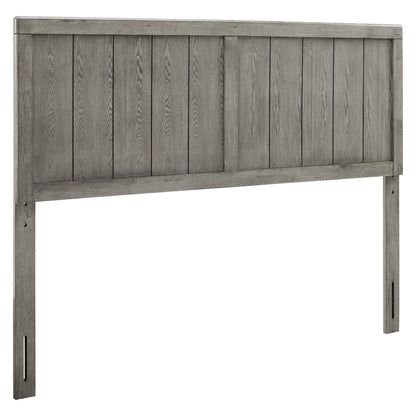 Robbie Wood Headboard by Modway, graywashed wood with vertical slat panels on Tampa Home & Garden Store