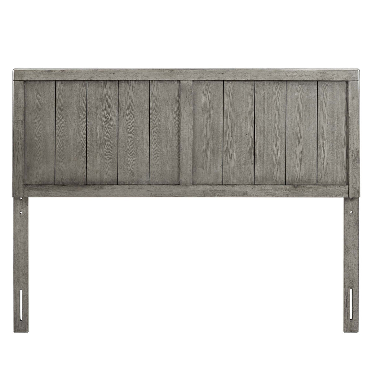 Robbie Wood Headboard by Modway, gray weathered wood with vertical slat panels on Tampa Home & Garden Store