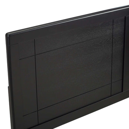 Archie Wood Headboard by Modway, black wood with wide paneling and rounded edge details on Tampa Home & Garden Store