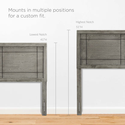 Archie Wood Headboard by Modway in weathered gray wood with adjustable heights 41–51 in on Tampa Home & Garden Store