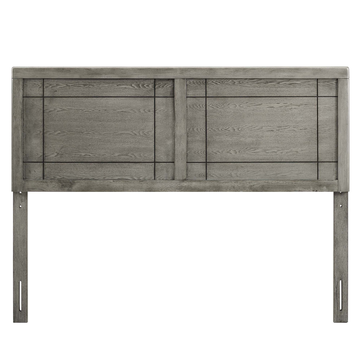 Archie Wood Headboard by Modway, gray weathered wood with paneled inset design on Tampa Home & Garden Store