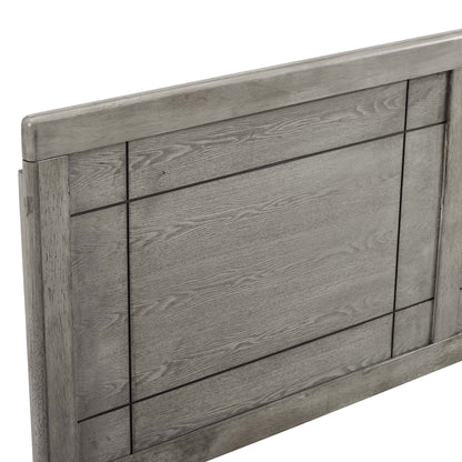 Archie Wood Headboard by Modway in weathered gray finish with horizontal slat panels on Tampa Home & Garden Store