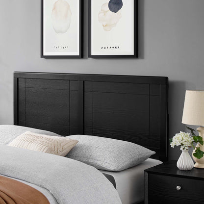 Archie Wood Headboard by Modway, black paneled wood headboard for bed, modern style on Tampa Home & Garden Store