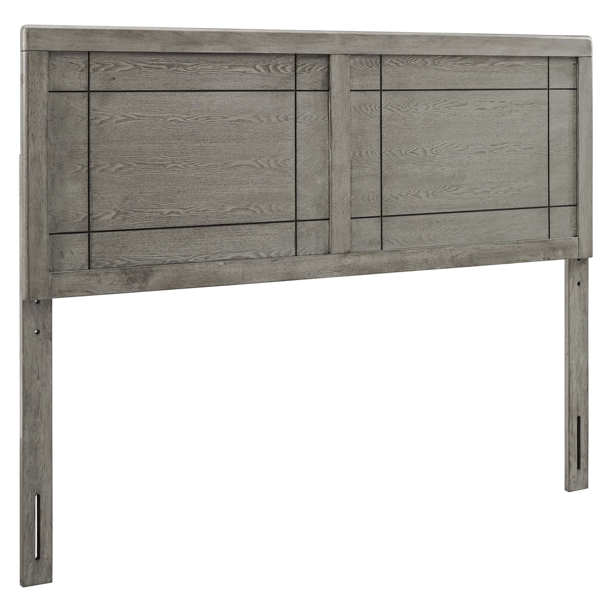 Archie Wood Headboard by Modway, weathered gray wood with grid-panel detailing on Tampa Home & Garden Store