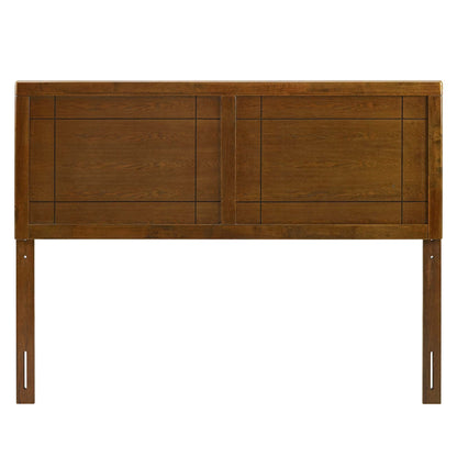 Archie Wood Headboard by Modway, warm brown wood with paneled grid detailing on Tampa Home & Garden Store