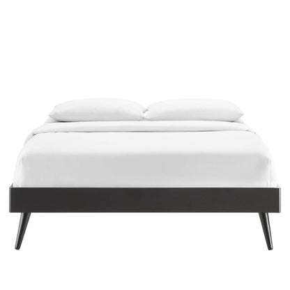 Margo Wood Platform Bed Frame by Modway, black finish with white bedding and two pillows on Tampa Home & Garden Store
