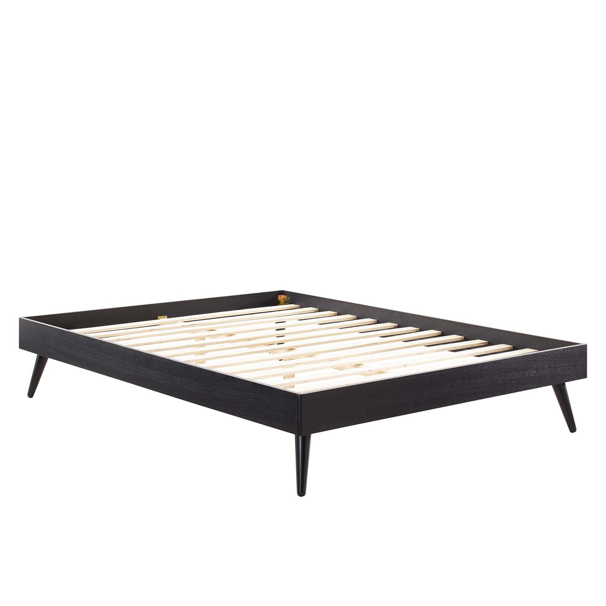 Margo Wood Platform Bed Frame by Modway, black wooden bed with slat foundation and angled legs on Tampa Home & Garden Store